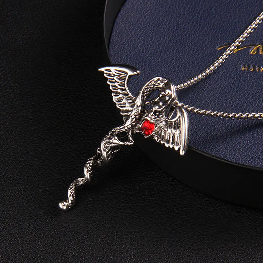 Hip-Hop Dragon 201 Stainless Steel Zinc Alloy Plating Rhinestones Unisex Pendant Necklace