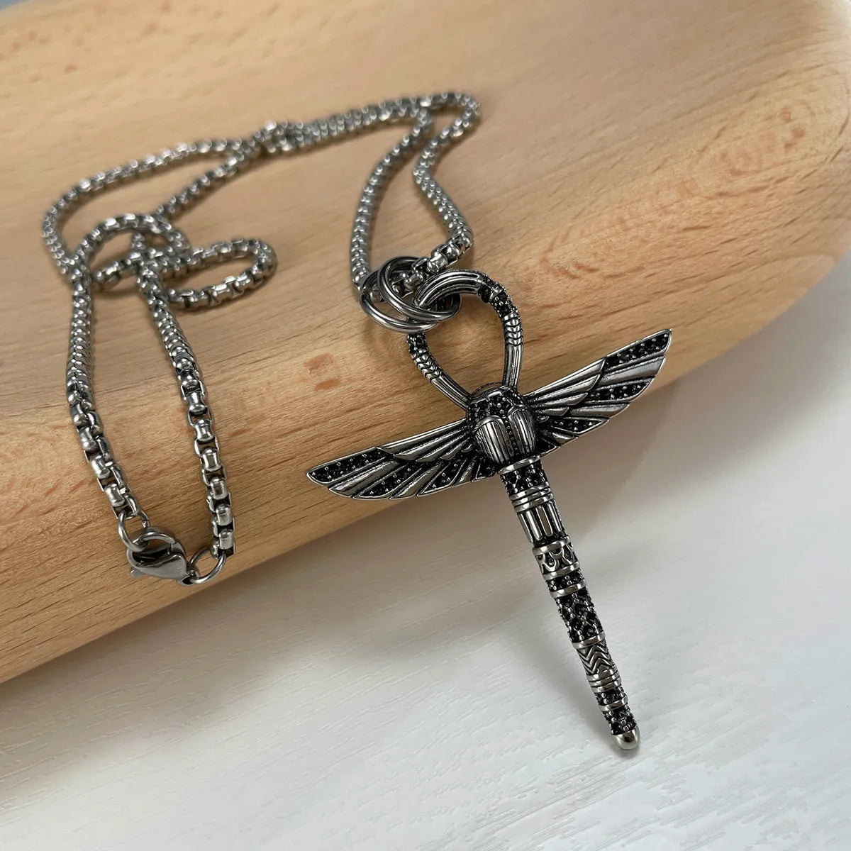 Hip-Hop Dragonfly Stainless Steel No Inlay Men'S Pendant Necklace