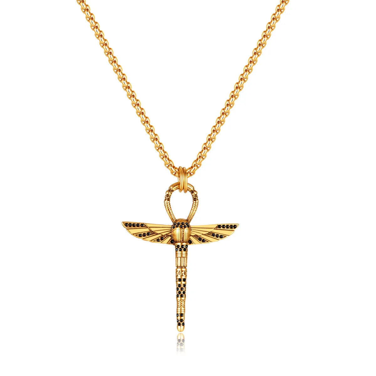 Hip-Hop Dragonfly Stainless Steel No Inlay Men'S Pendant Necklace