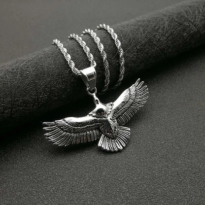 Hip-Hop Eagle Titanium Steel Plating Unisex Pendant Necklace