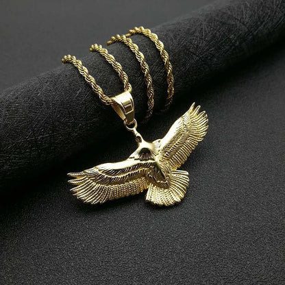 Hip-Hop Eagle Titanium Steel Plating Unisex Pendant Necklace