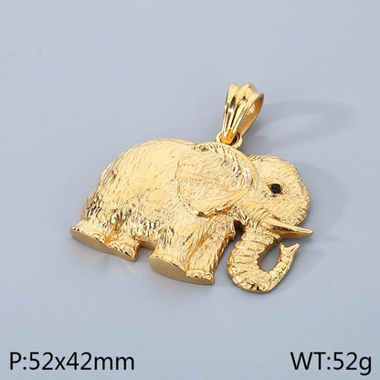 Hip-Hop Elephant 304 Stainless Steel Plating 18K Gold Plated Men'S Pendant Necklace