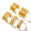 Hip Hop Exaggerated Hammer Simple Wide Open Titanium Steel Bracelet With 14K Gold Electroplating