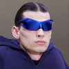 Hip-Hop Exaggerated Punk Geometric Pc Oval Frame Frameless Men'S Sunglasses