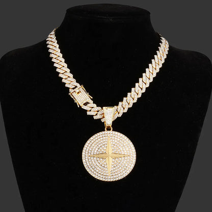 Hip-Hop Exaggerated Rock Crown Muscle Grimace Alloy Inlay Rhinestones Unisex Pendant Necklace