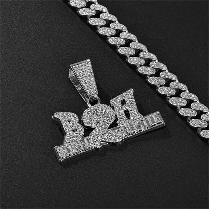 Hip-Hop Exaggerated Rock Letter Number Alloy Inlay Rhinestones Unisex Pendant Necklace