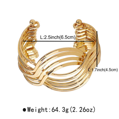 Hip-Hop Exaggerated Solid Color Iron Wholesale Bangle