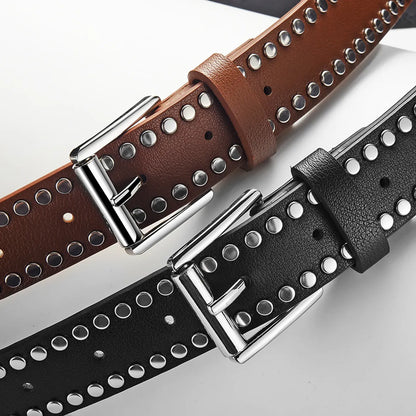 Hip-Hop Exaggerated Solid Color Pu Leather Alloy  Unisex Leather Belts