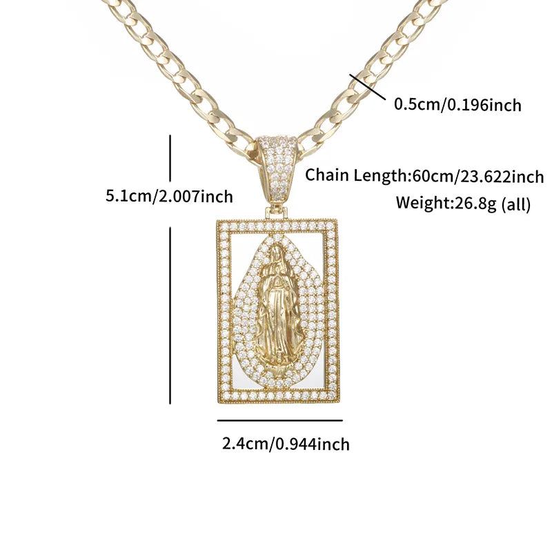 Hip-Hop Exaggerated XUPING Human Copper Inlay Artificial Gemstones Zircon 18K Gold Plated Women'S Pendant Necklace