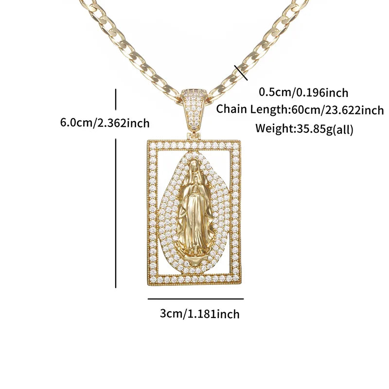 Hip-Hop Exaggerated XUPING Human Copper Inlay Artificial Gemstones Zircon 18K Gold Plated Women'S Pendant Necklace