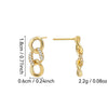 Hip Hop Fashion Elegant Gold Plated Chain Earrings Women's Geometric Style
