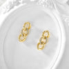 Hip Hop Fashion Elegant Gold Plated Chain Earrings Women's Geometric Style