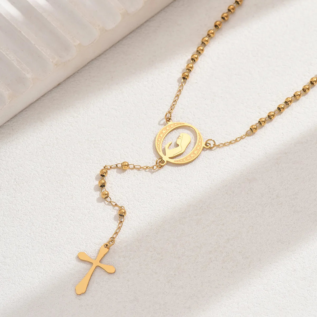 Hip-Hop French Style Korean Style Human Cross 201 Stainless Steel Plastic Wholesale Pendant Necklace