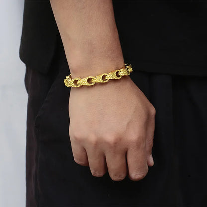 Hip-Hop Geometric 304 Stainless Steel 18K Gold Plated Men'S Bracelets