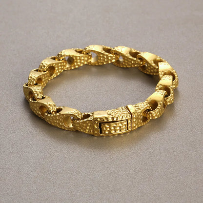 Hip-Hop Geometric 304 Stainless Steel 18K Gold Plated Men'S Bracelets