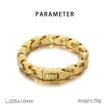 Hip-Hop Geometric 304 Stainless Steel 18K Gold Plated Men'S Bracelets