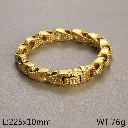 Hip-Hop Geometric 304 Stainless Steel 18K Gold Plated Men'S Bracelets