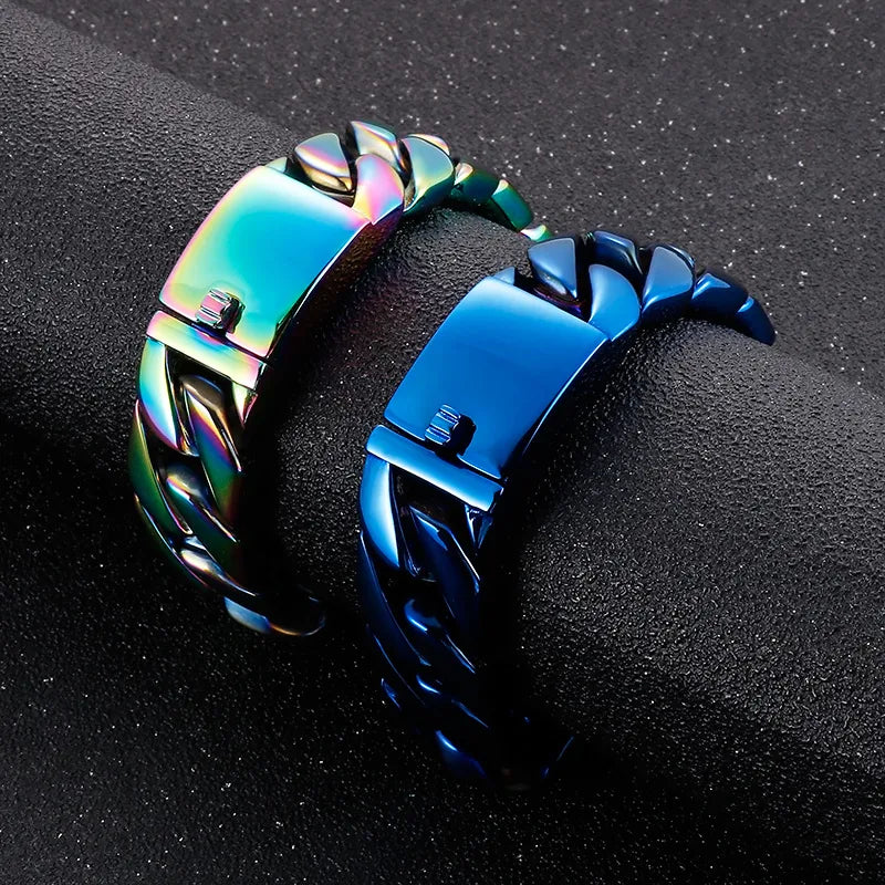 Hip-Hop Geometric 304 Stainless Steel Men'S Bracelets