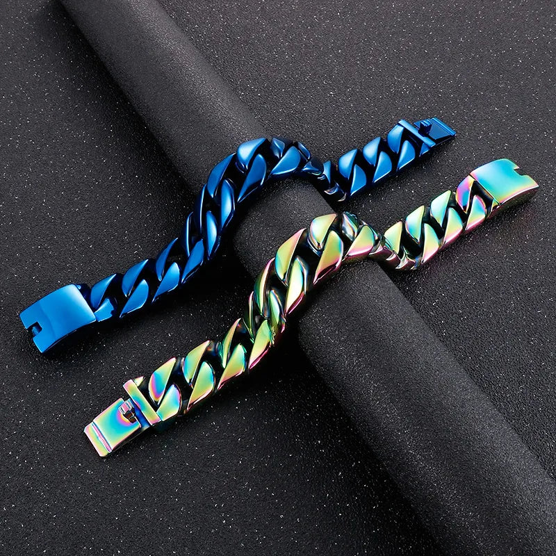 Hip-Hop Geometric 304 Stainless Steel Men'S Bracelets