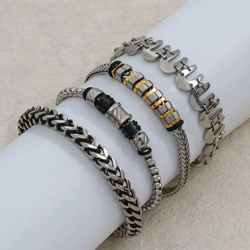 Hip-Hop Geometric 304 Stainless Steel Polishing Unisex Bracelets