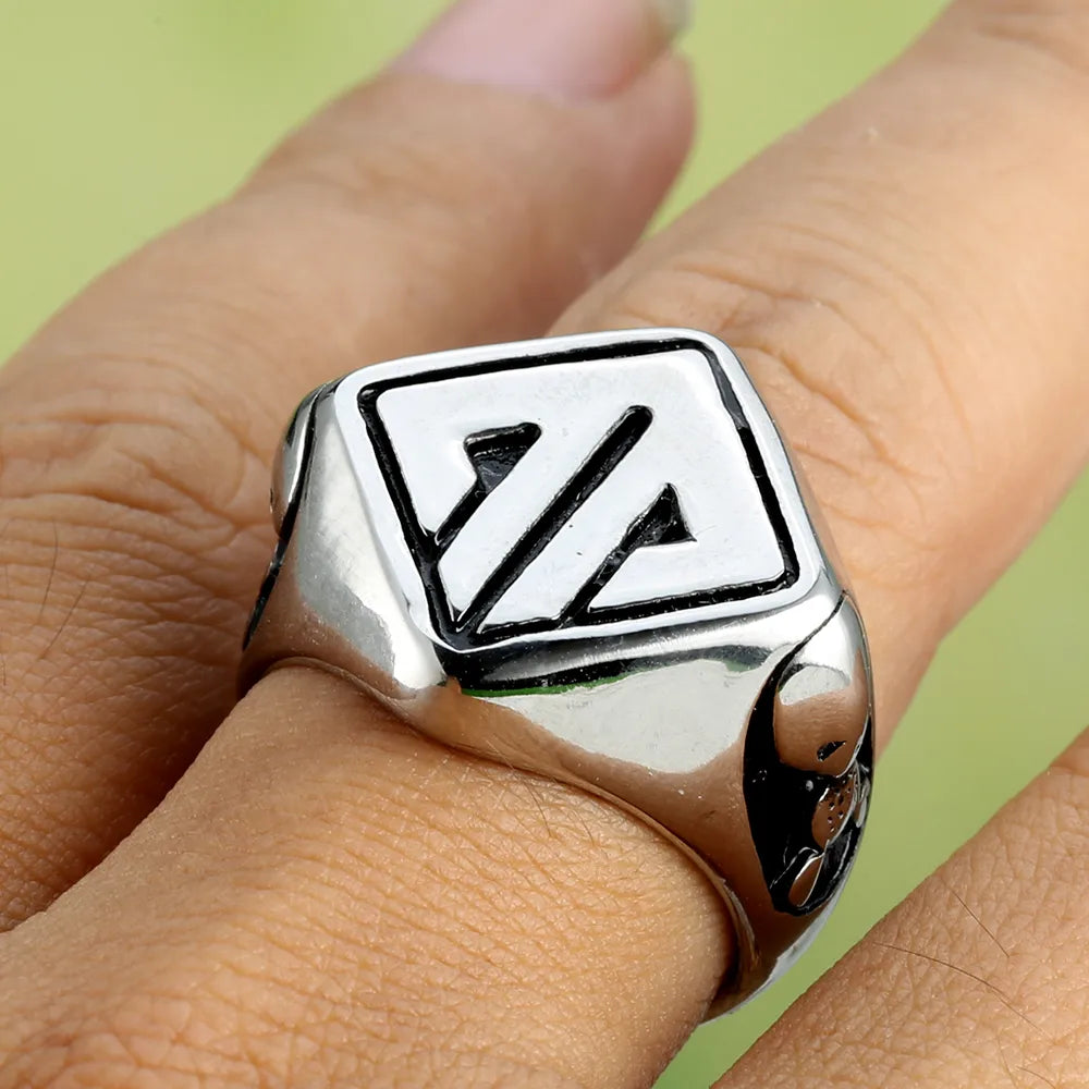 Hip-Hop Geometric 316 Stainless Steel  Unisex Rings