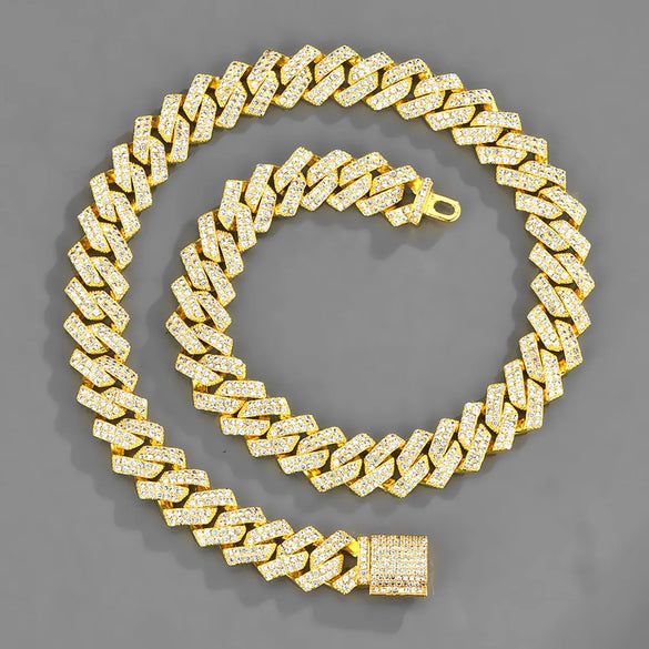 Hip-Hop Geometric Alloy Inlay Rhinestones Unisex Necklace