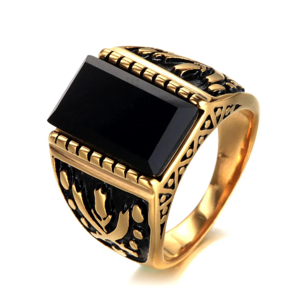 Hip-Hop Geometric Alloy Men'S Rings