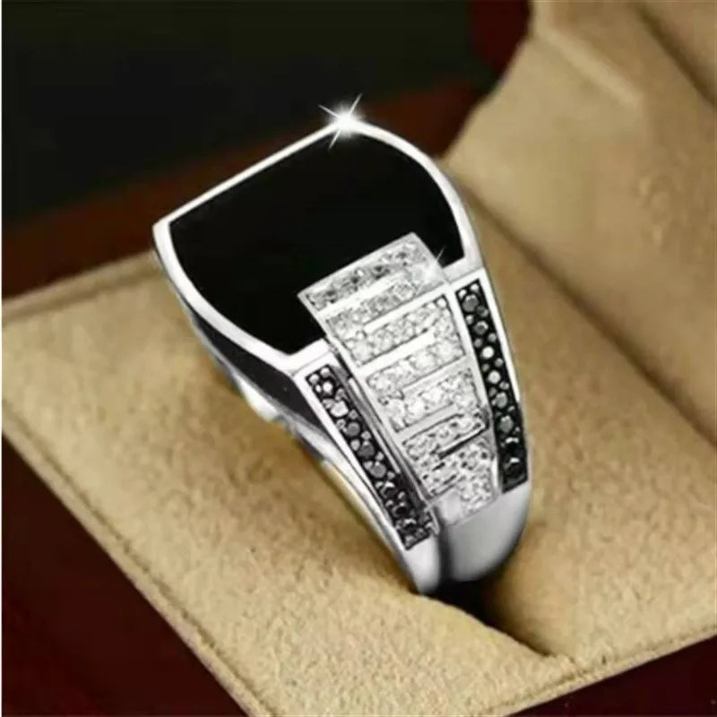 Hip-Hop Geometric Alloy Plating Inlay Rhinestones Men'S Rings