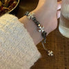 Hip-Hop Geometric Alloy Titanium Steel Inlay Glass Men'S Bracelets