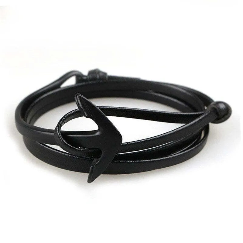 Hip-Hop Geometric Arrow Pu Leather Alloy Men'S Bangle