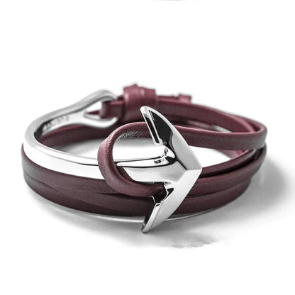 Hip-Hop Geometric Arrow Pu Leather Alloy Men'S Bangle