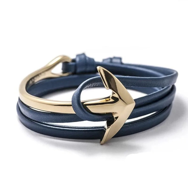 Hip-Hop Geometric Arrow Pu Leather Alloy Men'S Bangle