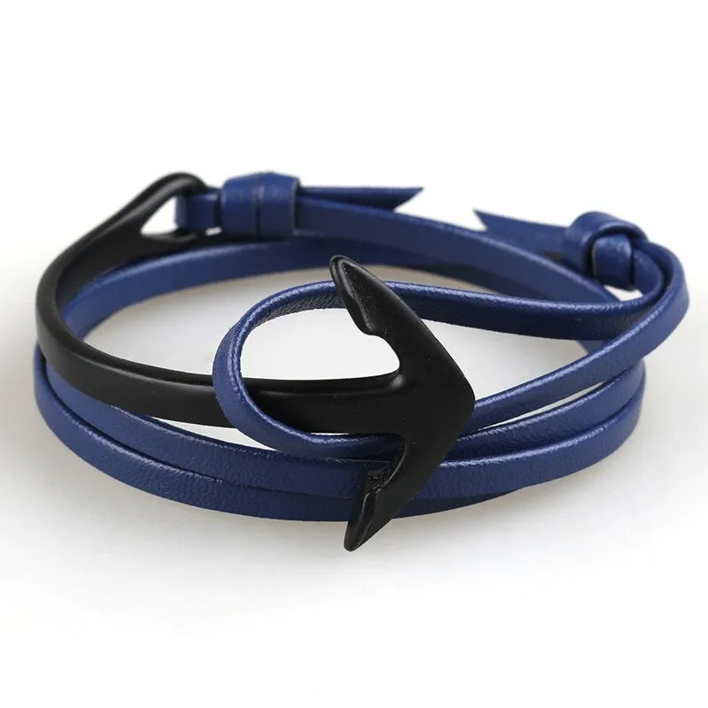 Hip-Hop Geometric Arrow Pu Leather Alloy Men'S Bangle