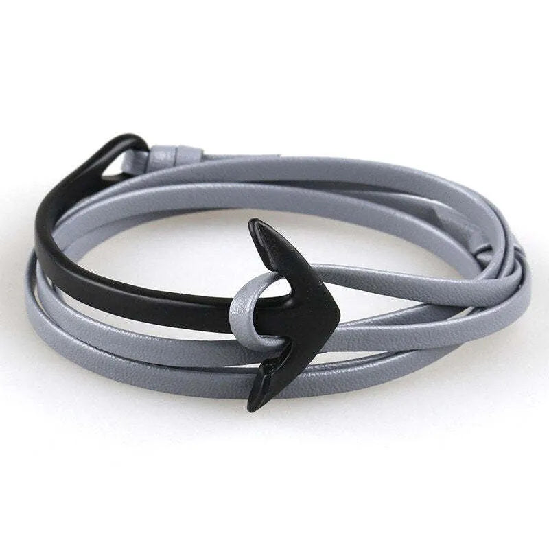 Hip-Hop Geometric Arrow Pu Leather Alloy Men'S Bangle