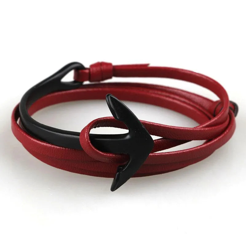 Hip-Hop Geometric Arrow Pu Leather Alloy Men'S Bangle