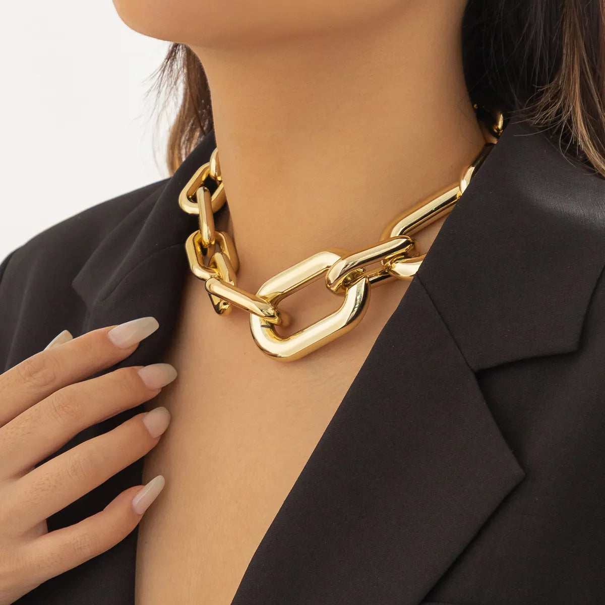 Hip-hop Geometric Ccb Plating Women's Necklace