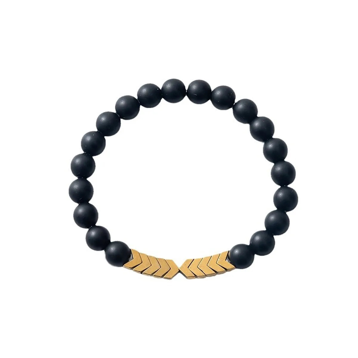 Hip-Hop Geometric Color Block Alloy Blackstone Beaded Unisex Bracelets