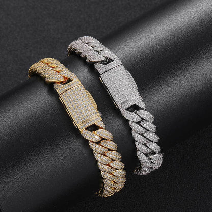 Hip-Hop Geometric Copper Inlay Zircon Men'S Bracelets