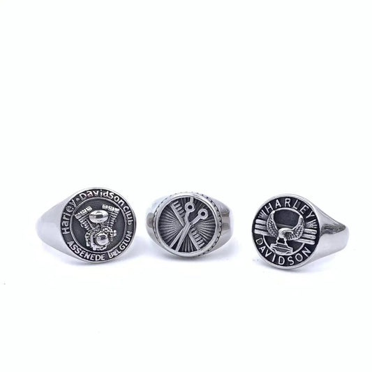 Hip-Hop Geometric Letter Eagle 304 Stainless Steel Polishing Men'S Rings