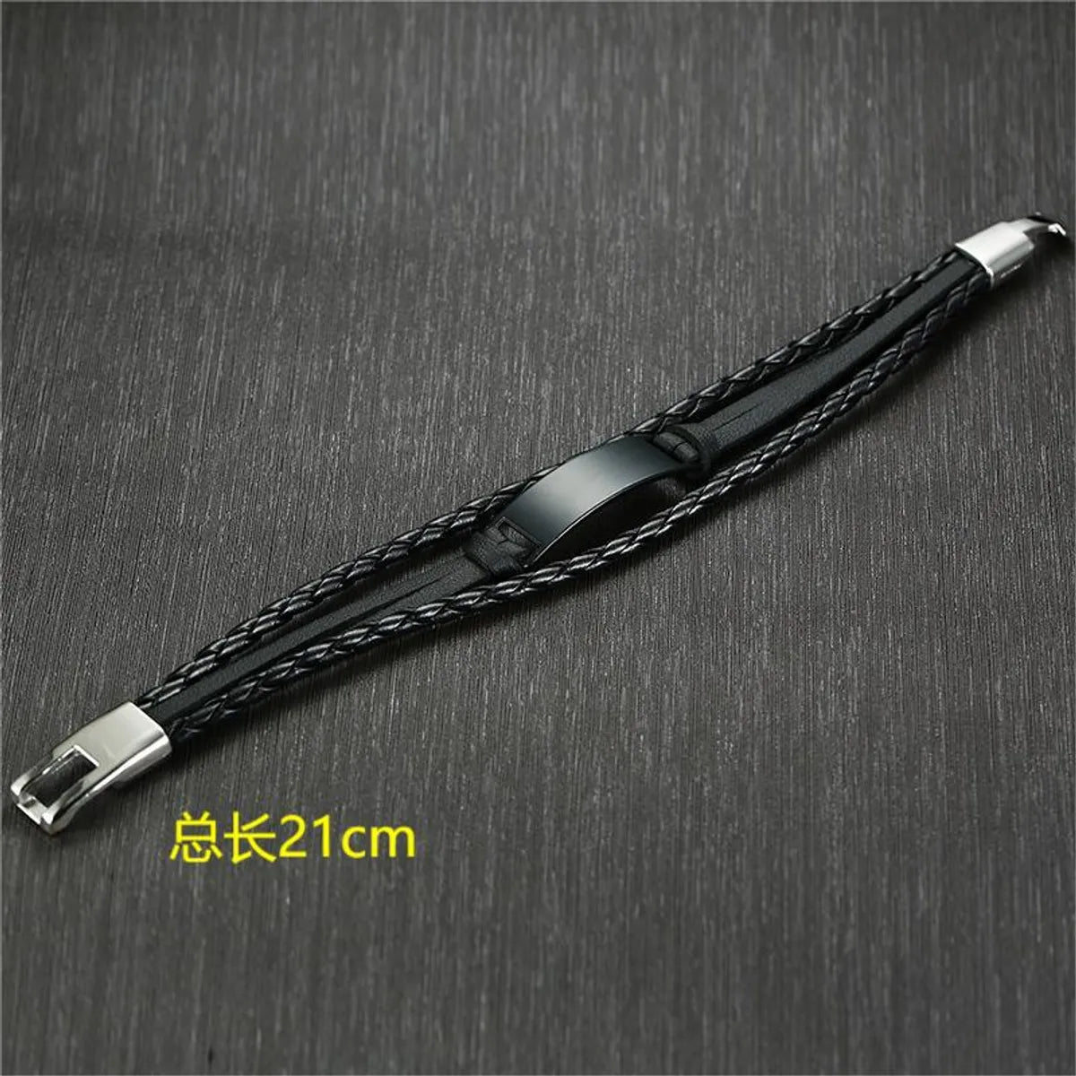 Hip-Hop Geometric Pu Leather Alloy Men'S Bracelets 1 Piece