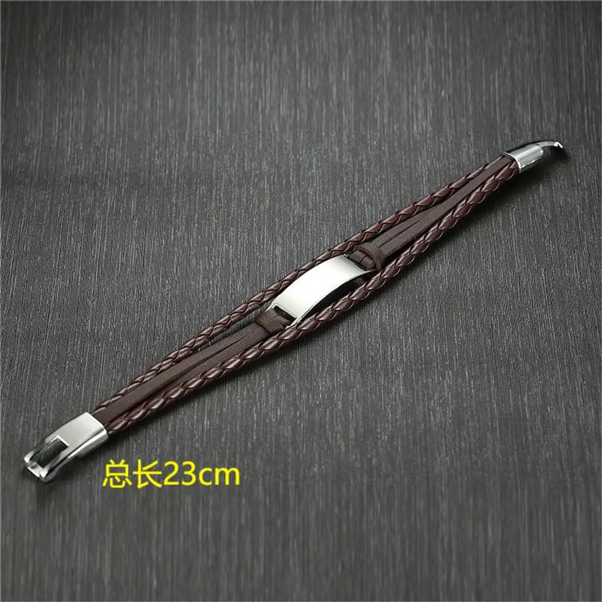 Hip-Hop Geometric Pu Leather Alloy Men'S Bracelets 1 Piece