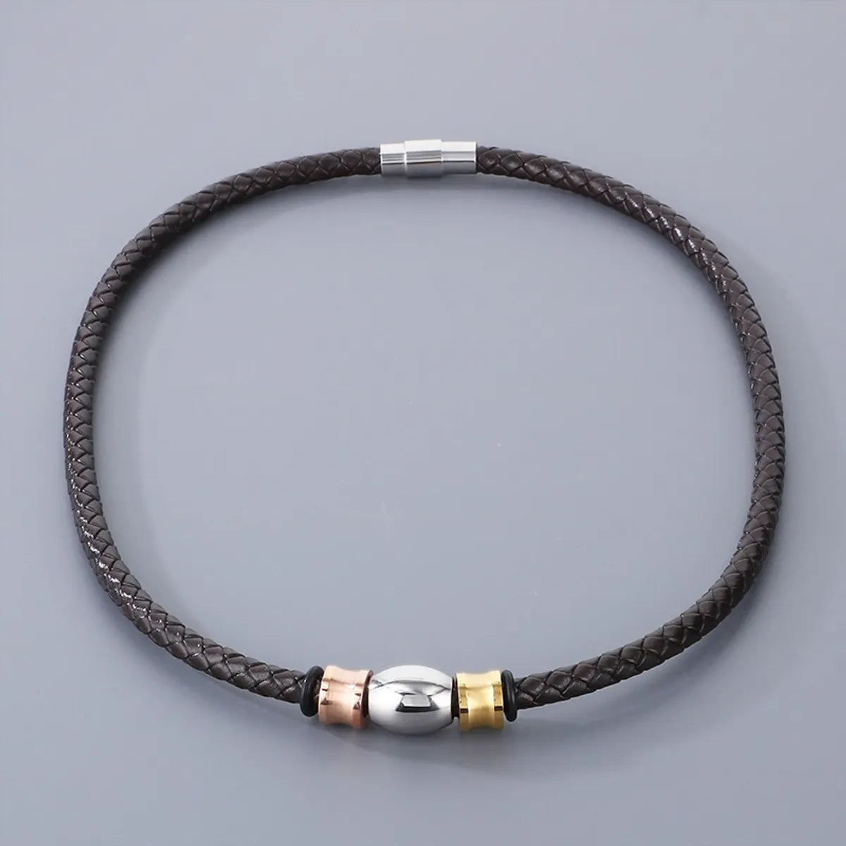 Hip-hop Geometric Pu Leather Titanium Steel Men's Bracelets Necklace