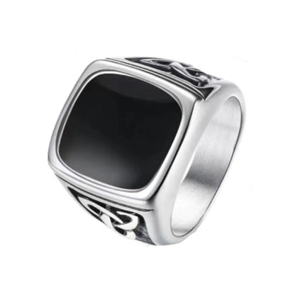 Hip-Hop Geometric Rhombus Titanium Steel Plating Unisex Rings