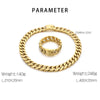 Hip-Hop Geometric Solid Color 304 Stainless Steel 18K Gold Plated Men'S Bracelets Necklace