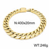 Hip-Hop Geometric Solid Color 304 Stainless Steel 18K Gold Plated Men'S Bracelets Necklace