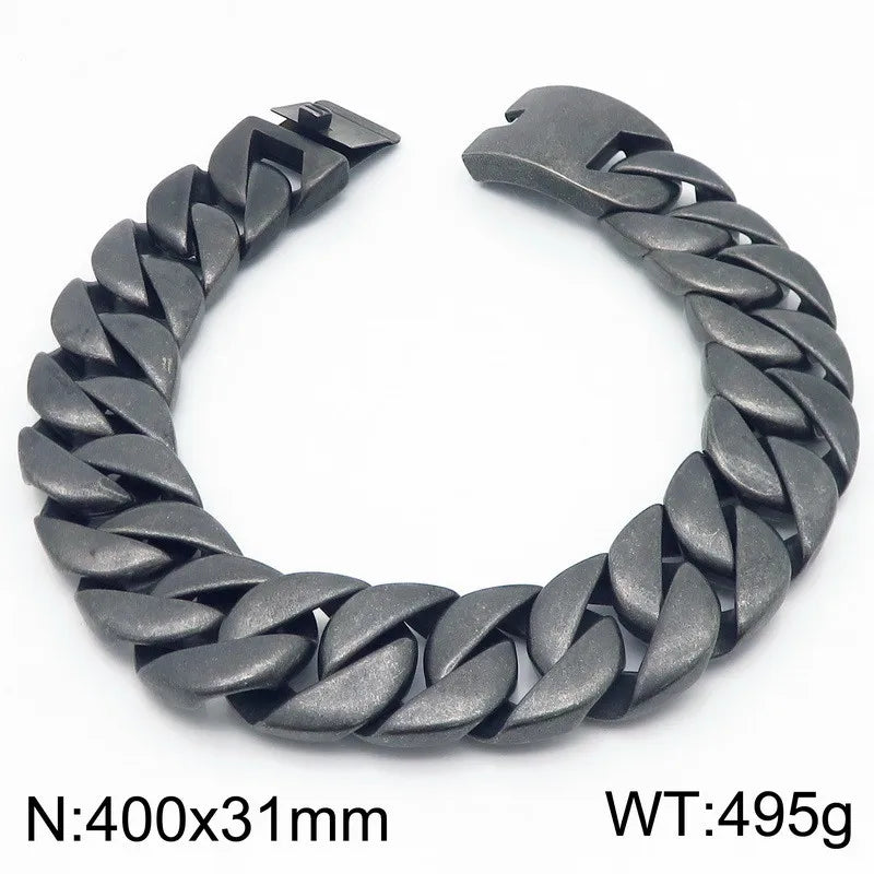 Hip-Hop Geometric Solid Color 304 Stainless Steel Unisex Bracelets Necklace