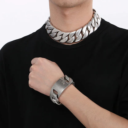 Hip-Hop Geometric Solid Color 304 Stainless Steel Unisex Bracelets Necklace