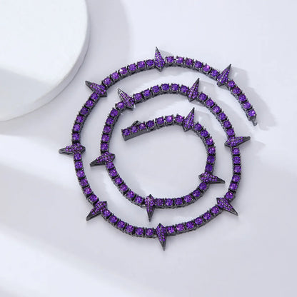 Hip-Hop Geometric Solid Color Rhinestones Alloy Wholesale Necklace