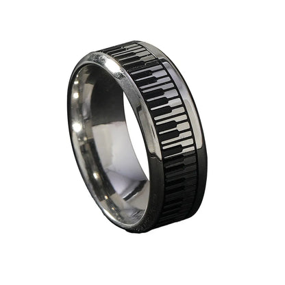 Hip-Hop Geometric Solid Color Titanium Steel Men'S Rings