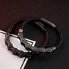 Hip-Hop Geometric 304 Stainless Steel Leather Braid 18K Gold Plated Men'S Bracelets